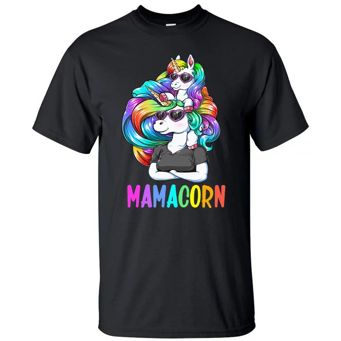 Cute Mamacorn Funny Unicorn Mothers Day Rainbow Tall T-Shirt