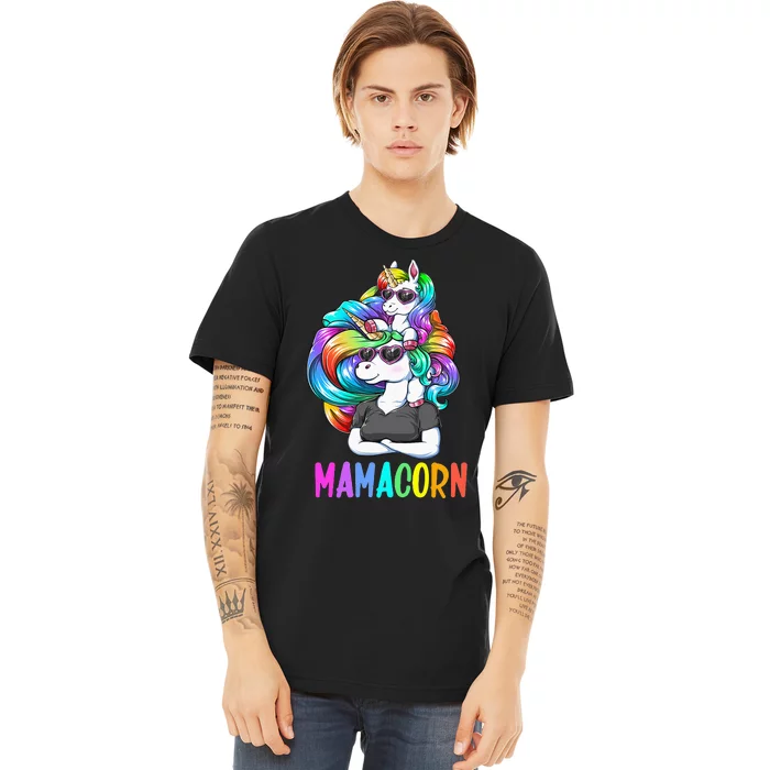 Cute Mamacorn Funny Unicorn Mothers Day Rainbow Premium T-Shirt