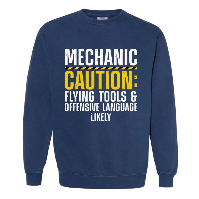 Cool Mechanic For Drag Race Automobile Garage Enthusiast Garment-Dyed Sweatshirt