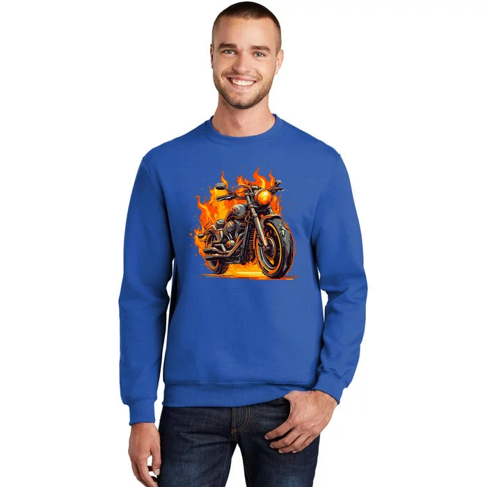 Cool Motorbike Flames And Burning Sweatshirt