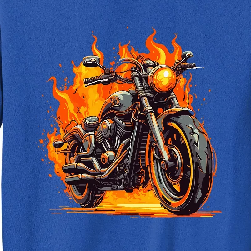 Cool Motorbike Flames And Burning Sweatshirt