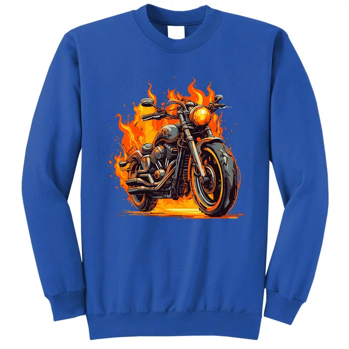 Cool Motorbike Flames And Burning Sweatshirt