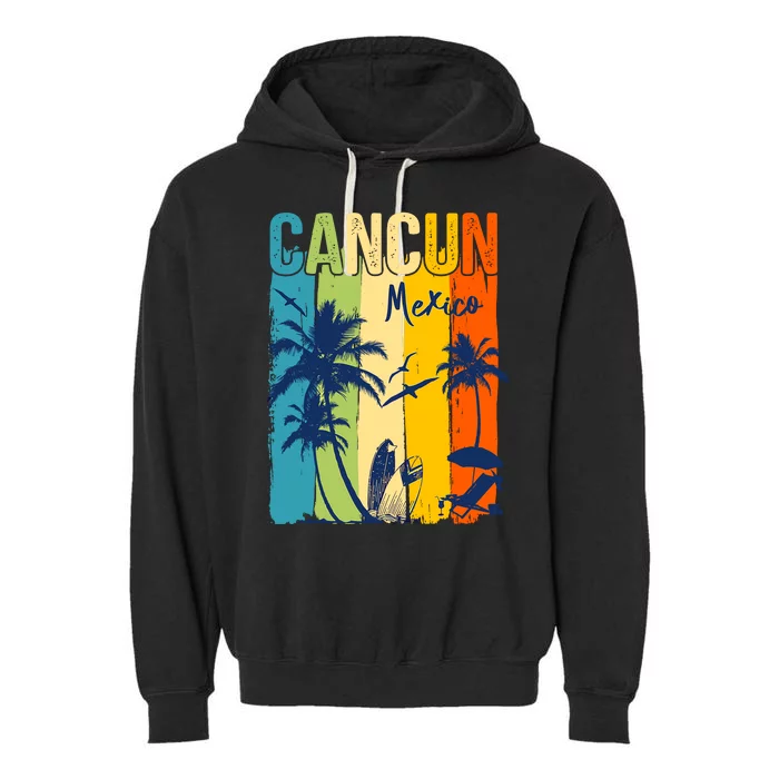 Cancun Mexico Family Vacation Matching Group Garment-Dyed Fleece Hoodie