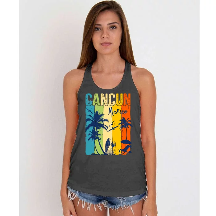 Cancun Mexico Family Vacation Matching Group Women's Knotted Racerback Tank