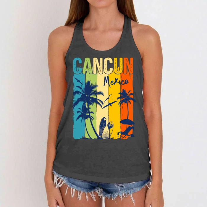 Cancun Mexico Family Vacation Matching Group Women's Knotted Racerback Tank