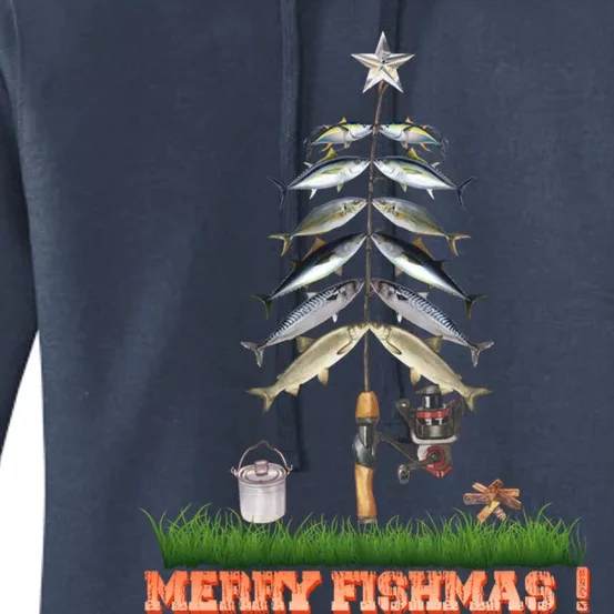 Christmas Merry Fishmas This Is My Christmas Pajama Funny Gift Women's Pullover Hoodie