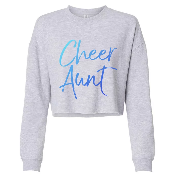 Cute Matching Family Cheerleader Auntie Gift Cheer Aunt Gift Cropped Pullover Crew