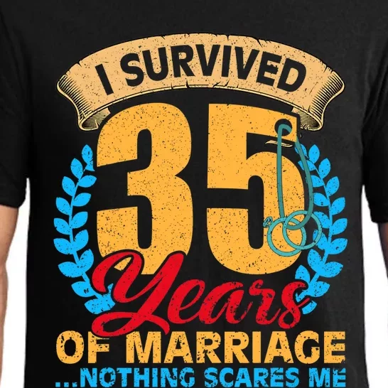 Couples Married for 35 years Funny 35th wedding anniversary Pajama Set