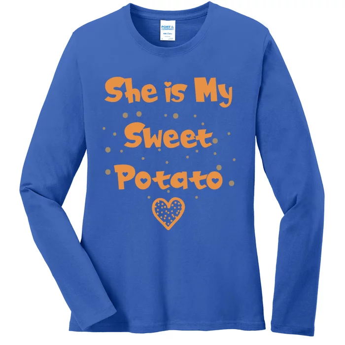 Couples Matching Funny Gift I Yam Matches She Is My Sweet Potato Cool Gift Ladies Long Sleeve Shirt