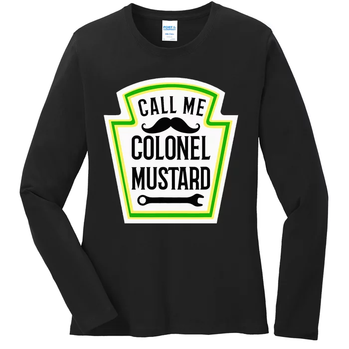 Colonel Mustard Funny Halloween Mustard Costume Ladies Long Sleeve Shirt