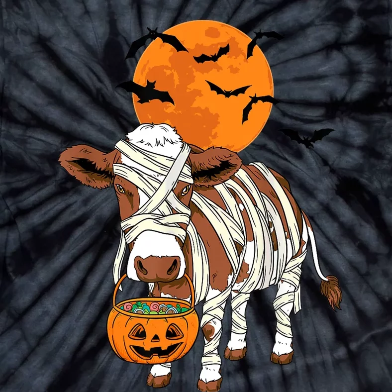 Cow Mummy Funny Halloween Farmer Tie-Dye T-Shirt