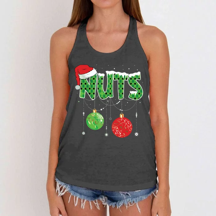 Chestnuts Matching Family Funny Chest Nuts Christmas Couples Women's Knotted Racerback Tank