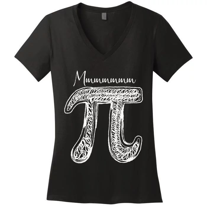 Cute Math for 3.14 Mmmm Pi Doodle funny Pi Day Women's V-Neck T-Shirt