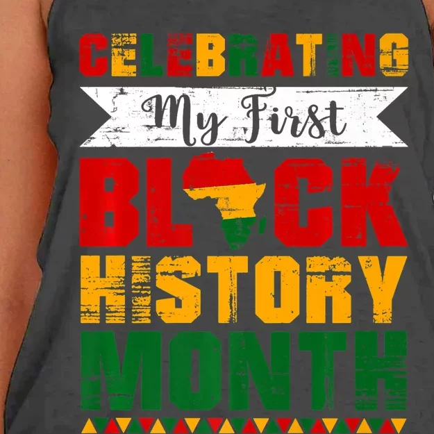 Celebrating My First Black History Month Melanin Women's Knotted Racerback Tank