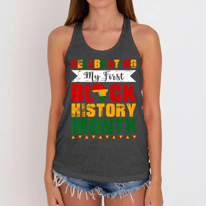 Celebrating My First Black History Month Melanin Women's Knotted Racerback Tank