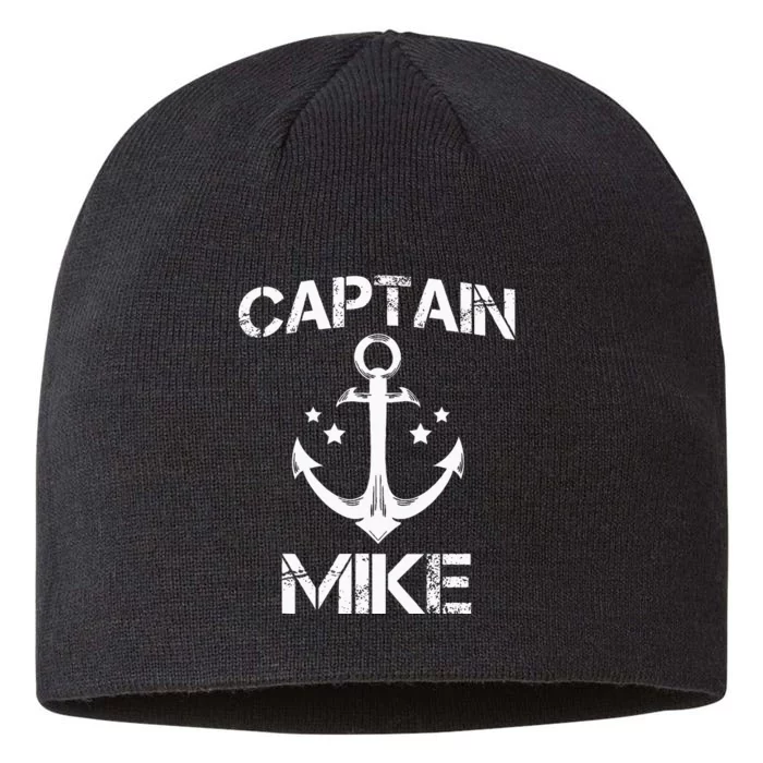 CAPTAIN MIKE Funny Birthday Personalized Name Boat Gift 8 1/2in Sustainable Knit Beanie