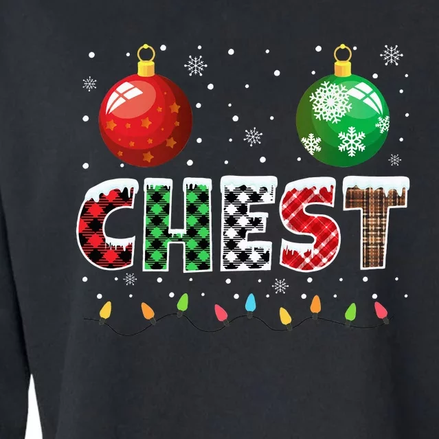 Chestnuts Matching Family Funny Chest Nuts Christmas Couples Cropped Pullover Crew