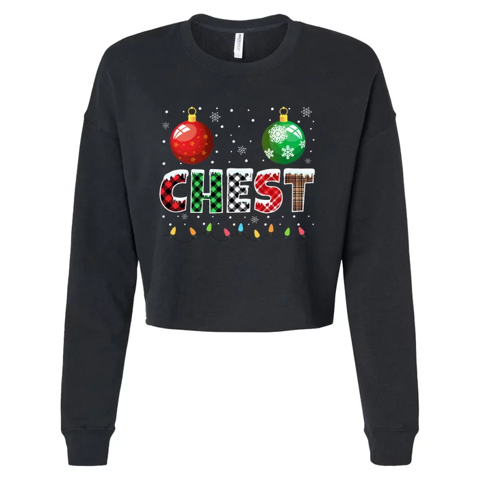 Chestnuts Matching Family Funny Chest Nuts Christmas Couples Cropped Pullover Crew