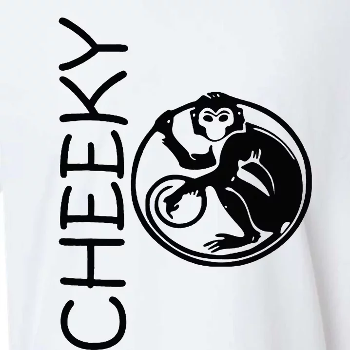 Cheeky Monkey Fun Primate Black Tattoo Art Sueded Cloud Jersey T-Shirt