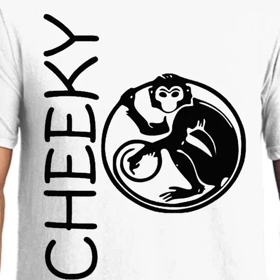 Cheeky Monkey Fun Primate Black Tattoo Art Pajama Set