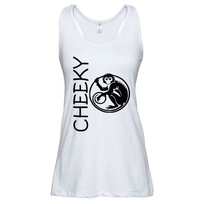 Cheeky Monkey Fun Primate Black Tattoo Art Ladies Essential Flowy Tank