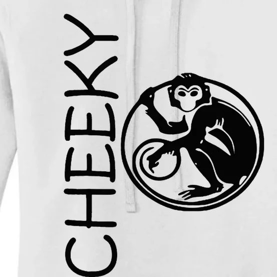 Cheeky Monkey Fun Primate Black Tattoo Art Women's Pullover Hoodie