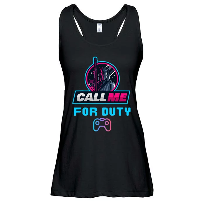 Call Me For Duty, Console Gaming Arcade Winning Mood Ladies Essential Flowy Tank