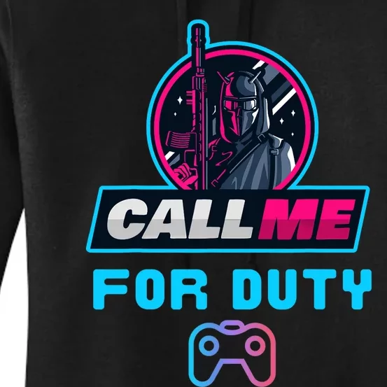 Call Me For Duty, Console Gaming Arcade Winning Mood Women's Pullover Hoodie