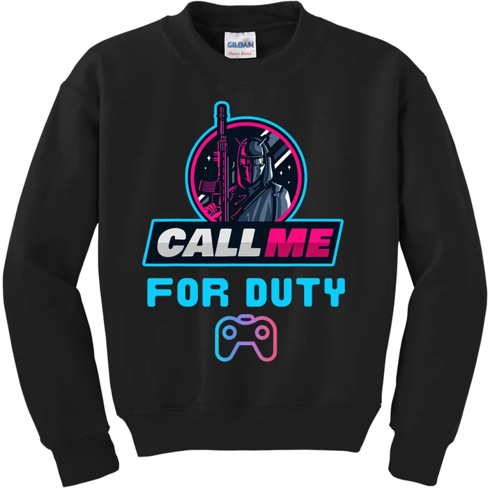 Call Me For Duty, Console Gaming Arcade Winning Mood Kids Sweatshirt