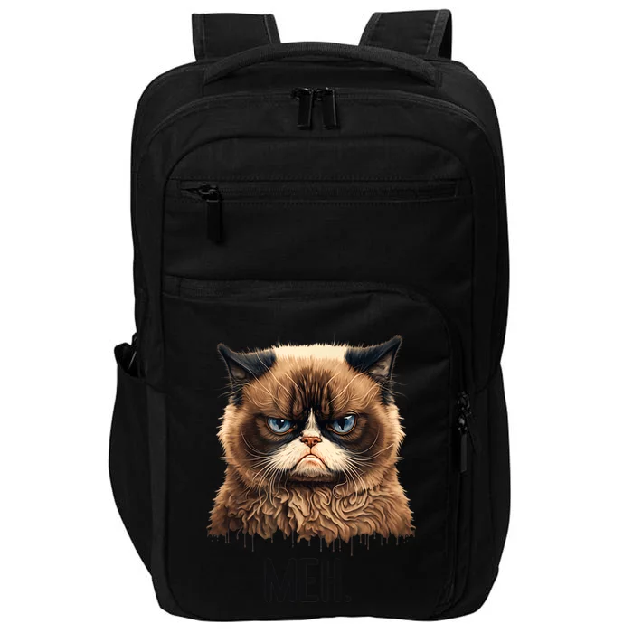 Cat Meh Funny Cat Lover Kitten Quotes Women Impact Tech Backpack