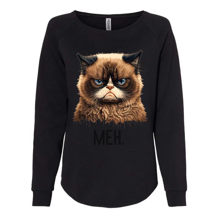 Cat Meh Funny Cat Lover Kitten Quotes Women Womens California Wash Sweatshirt