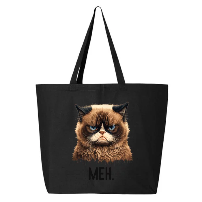 Cat Meh Funny Cat Lover Kitten Quotes Women 25L Jumbo Tote