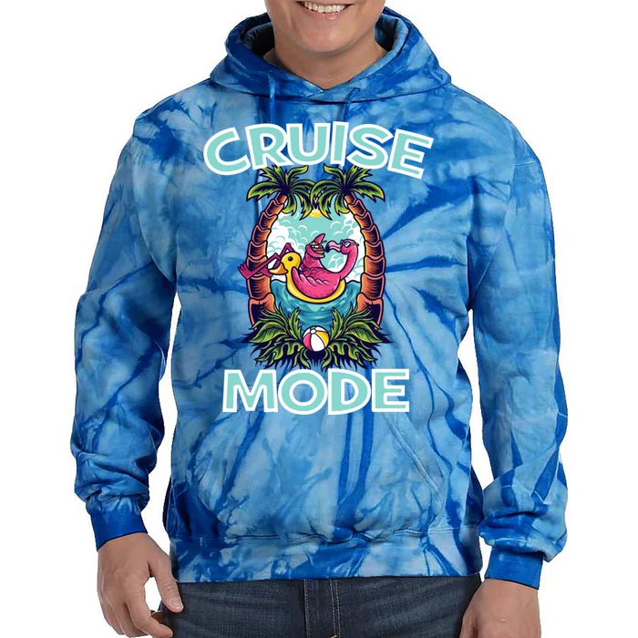 Cruise Mode Family Vacation Funny Ship Cruising Gift Tie Dye Hoodie