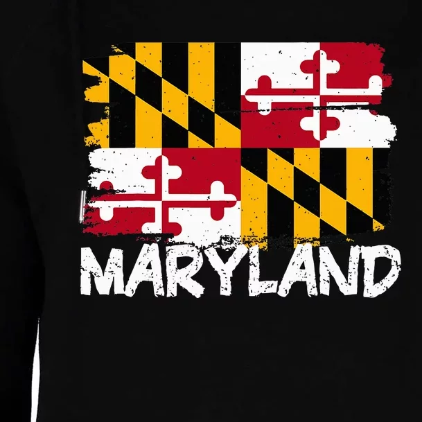 Cool Maryland Flag Womens Funnel Neck Pullover Hood