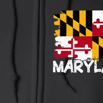 Cool Maryland Flag Full Zip Hoodie