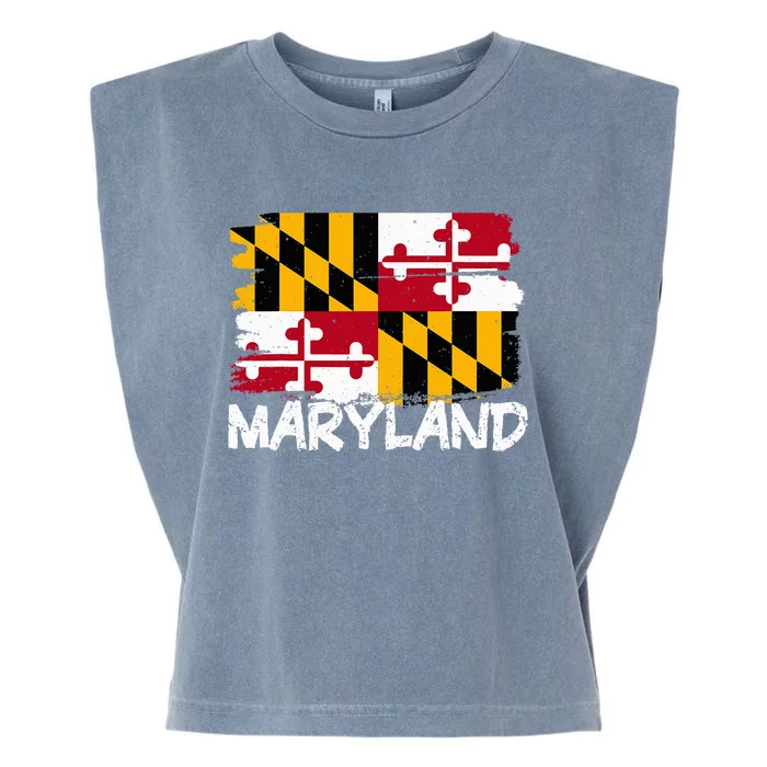 Cool Maryland Flag Garment-Dyed Women's Muscle Tee