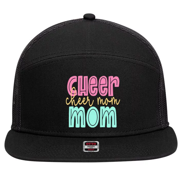 Cheerleader Mom for Cheerleading Mama Squad Cheer Practice 7 Panel Mesh Trucker Snapback Hat