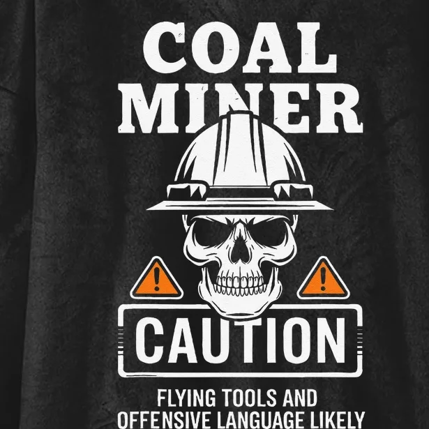 Coal Miner Flying Tools Funny Mining Mine Worker Hooded Wearable Blanket