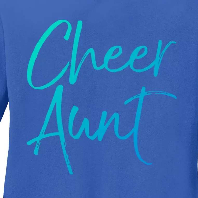 Cute Matching Family Cheerleader Auntie Gift Cheer Aunt Gift Ladies Long Sleeve Shirt