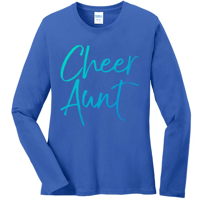 Cute Matching Family Cheerleader Auntie Gift Cheer Aunt Gift Ladies Long Sleeve Shirt