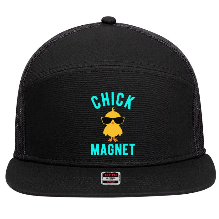 Chick Magnet Funny Easter For 7 Panel Mesh Trucker Snapback Hat