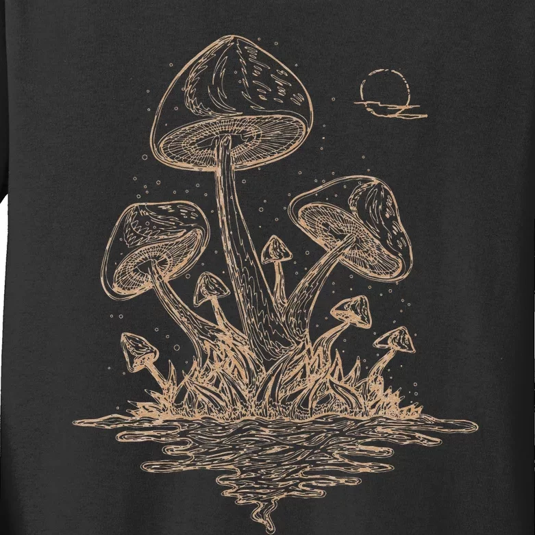 Cottagecore Mushrooms Fungi Goblincore Aesthetic Kids Long Sleeve Shirt