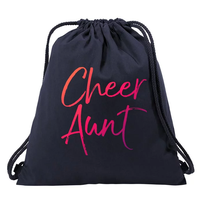 Cute Matching Family Cheerleader Auntie Gift Cheer Aunt Gift Drawstring Bag