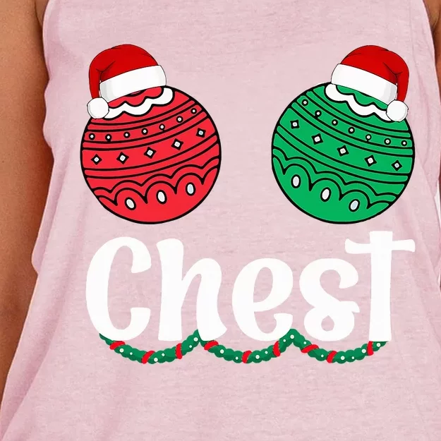 Chestnuts Matching Family Funny Chest Nuts Christmas Couples Women's Knotted Racerback Tank