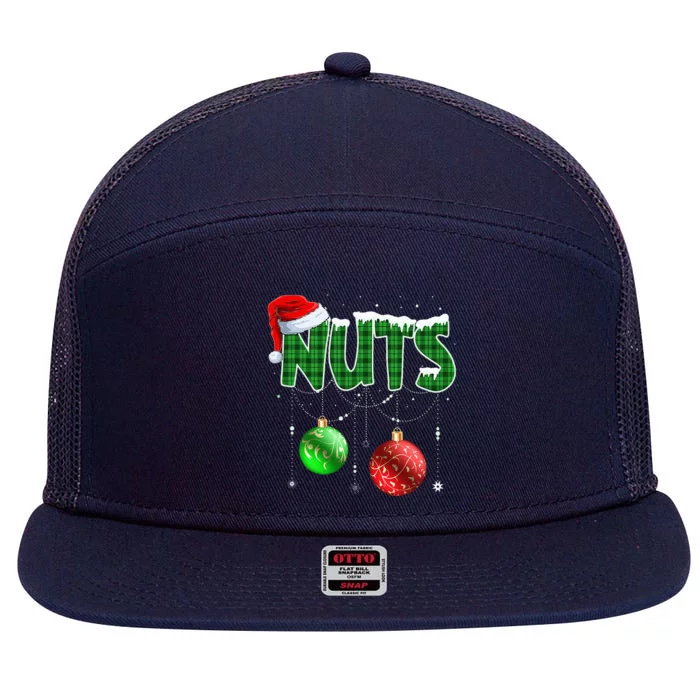 Chestnuts Matching Family Funny Chest Nuts Christmas Couples 7 Panel Mesh Trucker Snapback Hat