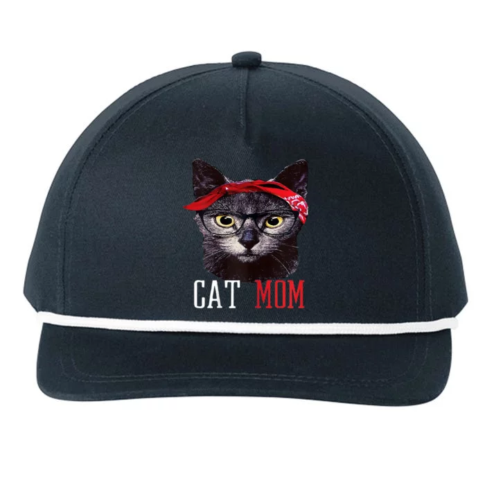 Cat Mom Funny And Cute Gift For Animal Lovers Snapback Five-Panel Rope Hat