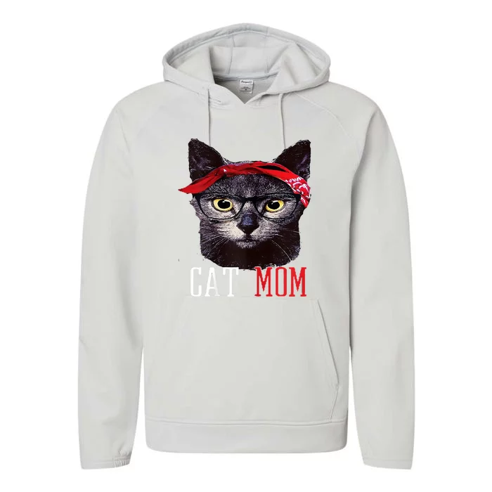 Cat Mom Funny And Cute Gift For Animal Lovers Performance Fleece Hoodie