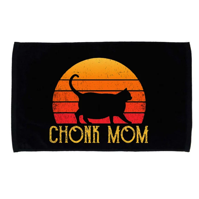 Chonk Mom Funny Cat Owner Women Retro Fat Cat Meme Microfiber Hand Towel