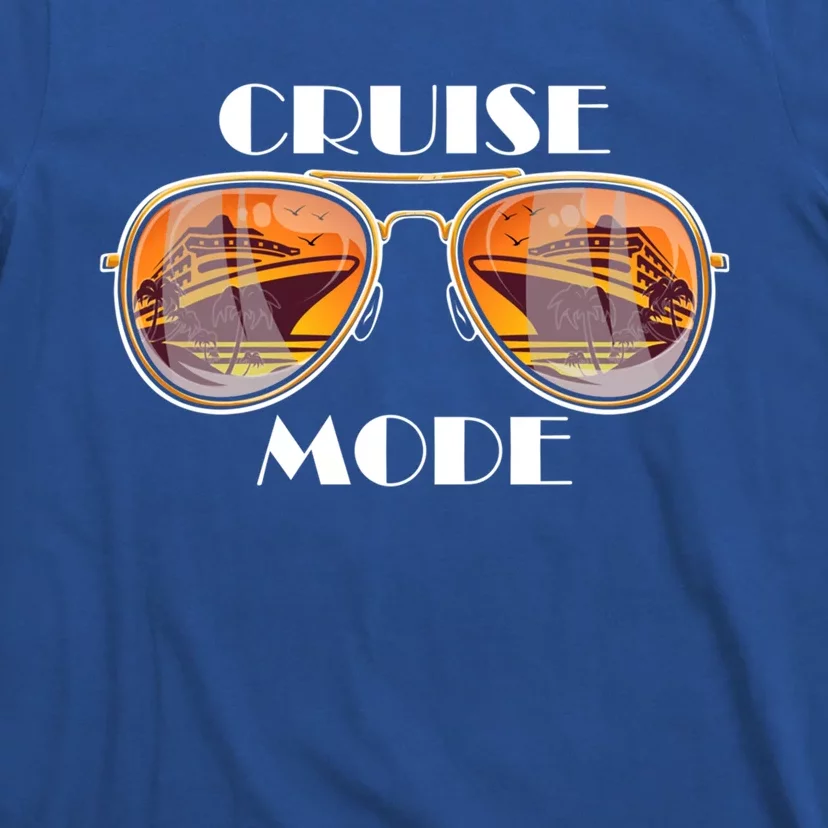 Cruise Mode Funny Vacation Ship Sunglasses Matching Summer Gift T-Shirt