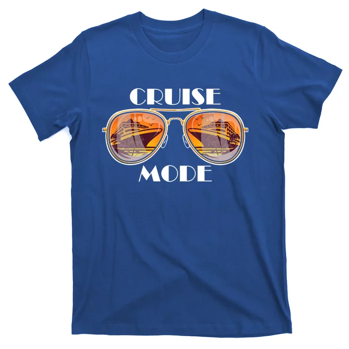 Cruise Mode Funny Vacation Ship Sunglasses Matching Summer Gift T-Shirt